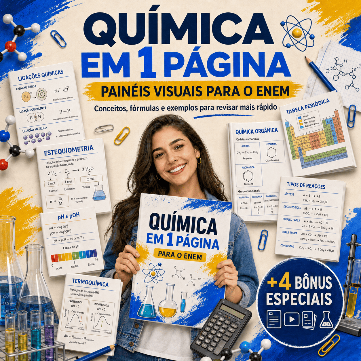 Química em 1 Página — Painéis Visuais para o ENEM